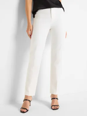 Nic   Zoe 28" Cotton Bi-Stretch Copley Straight Pant in Paper White