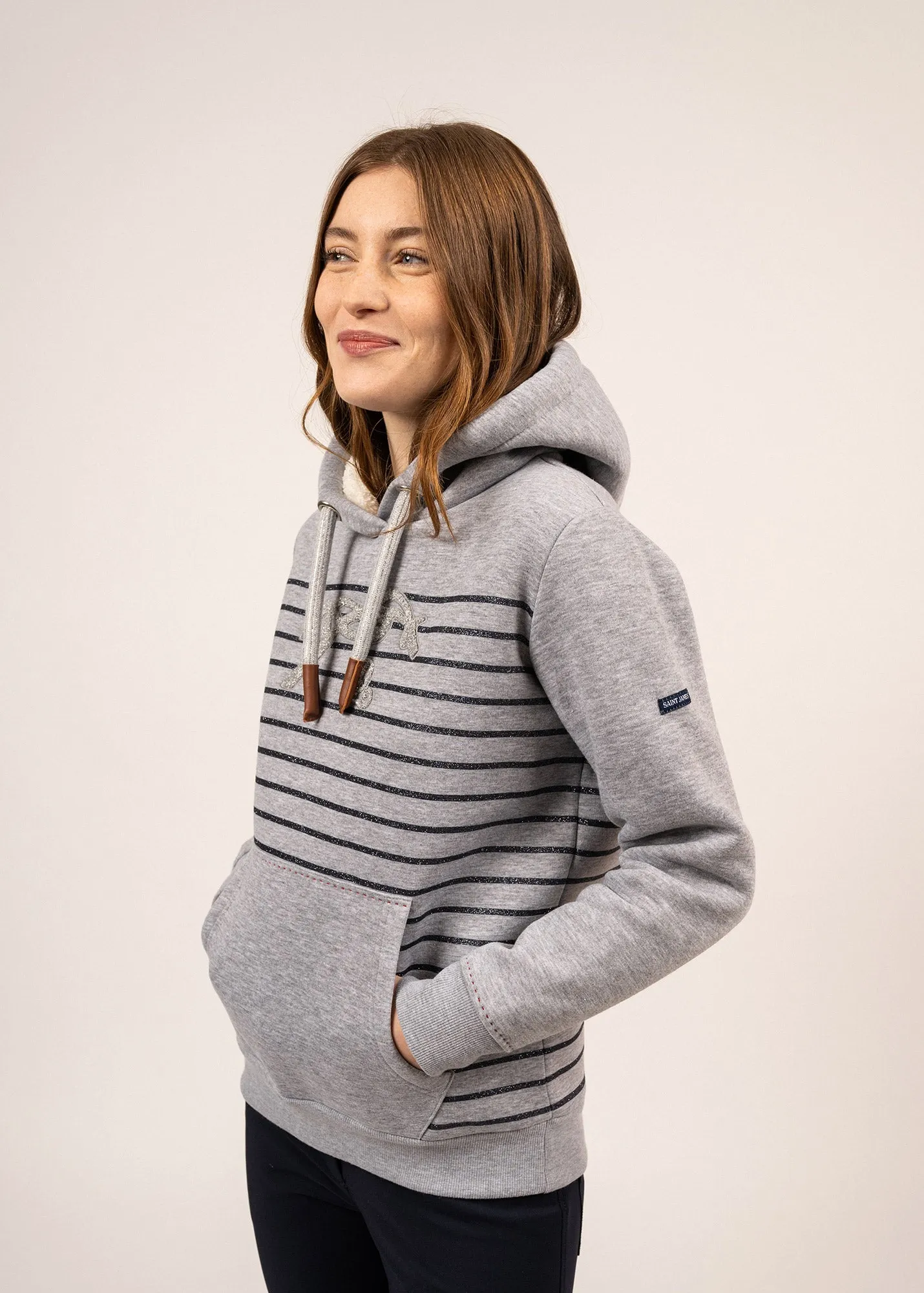 Océane hoodie - SAINT JAMES x Pénélope (GRIS/MARINE)