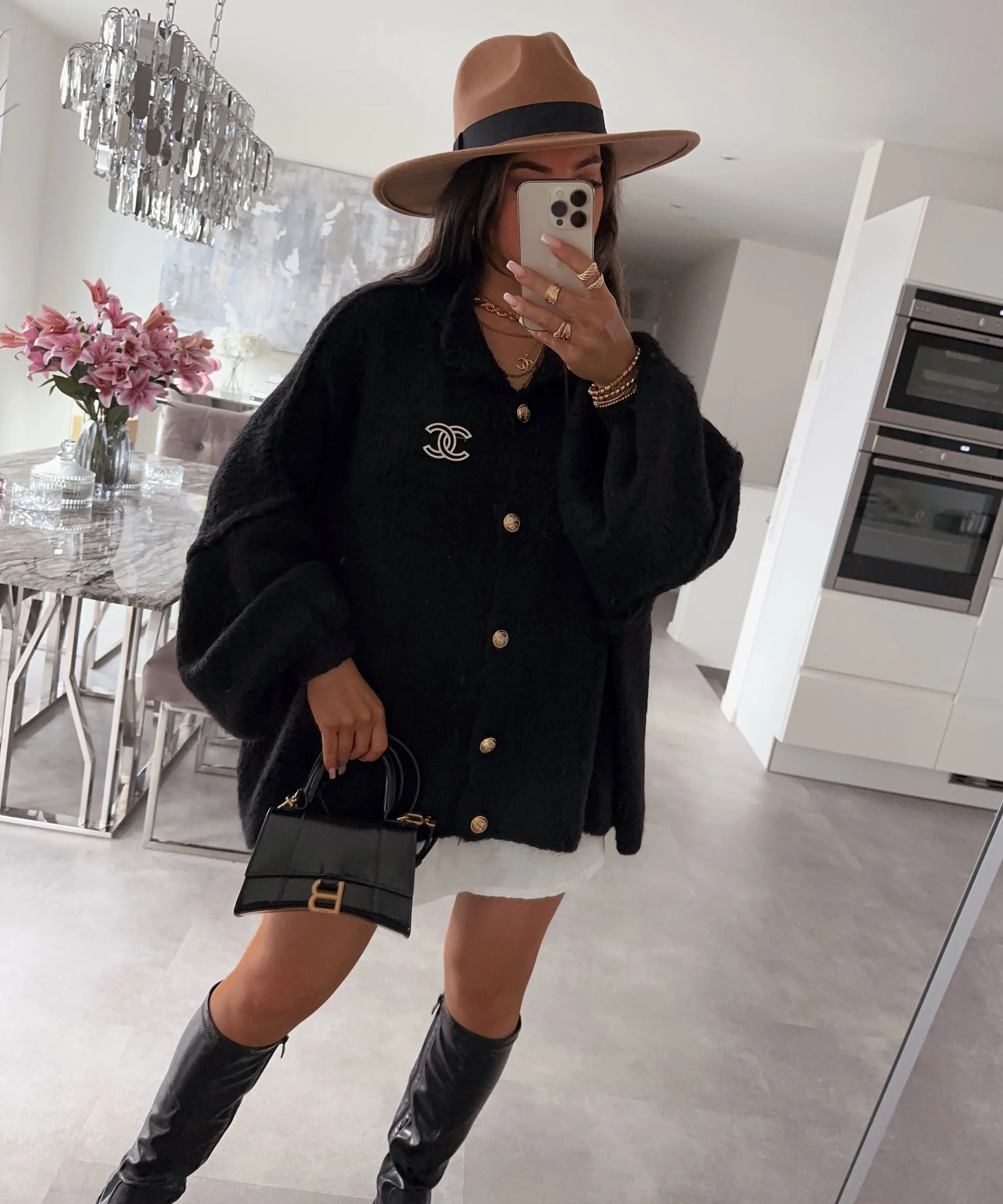 Oversize Strickjacke Jalsien Schwarz