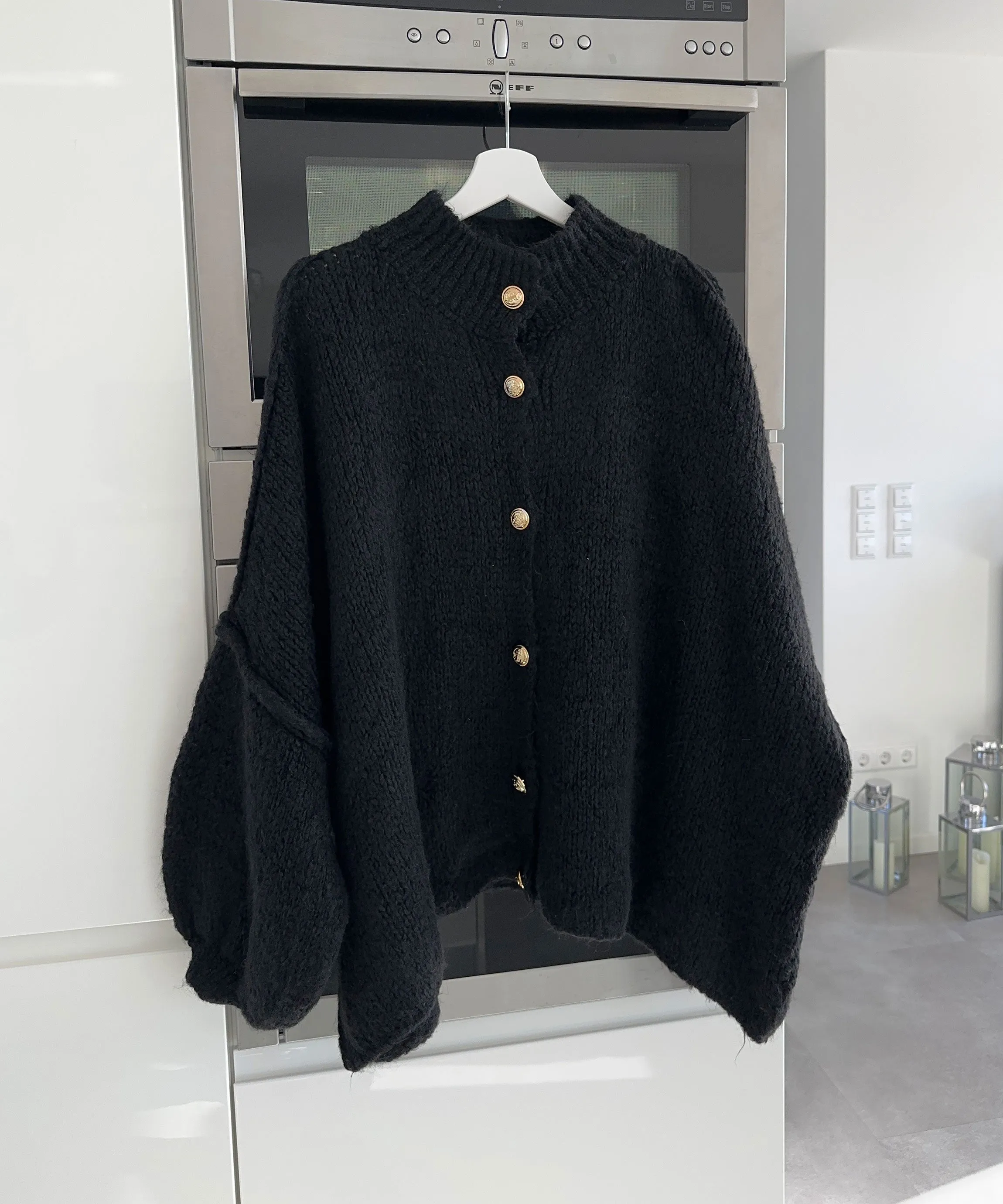 Oversize Strickjacke Jalsien Schwarz
