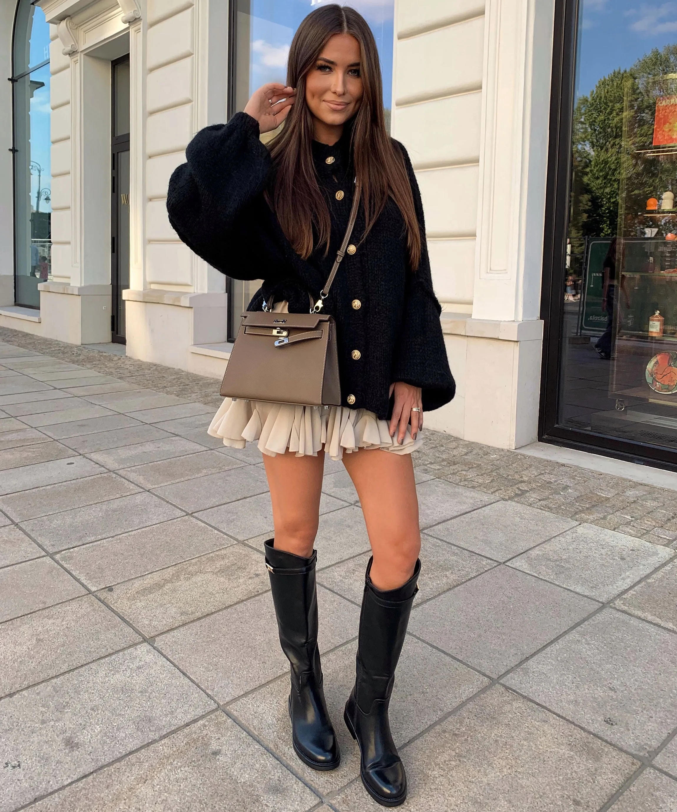 Oversize Strickjacke Jalsien Schwarz
