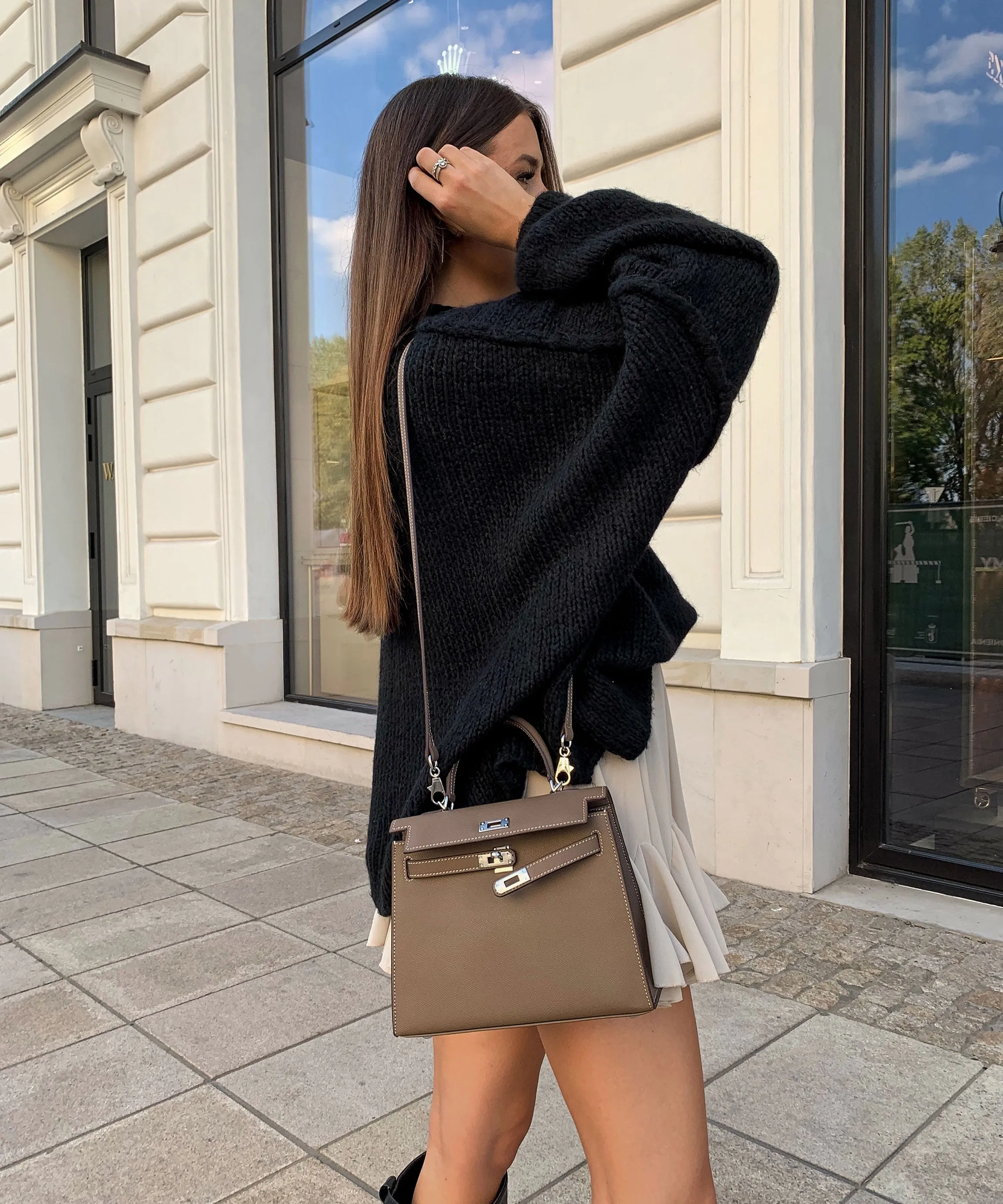 Oversize Strickjacke Jalsien Schwarz