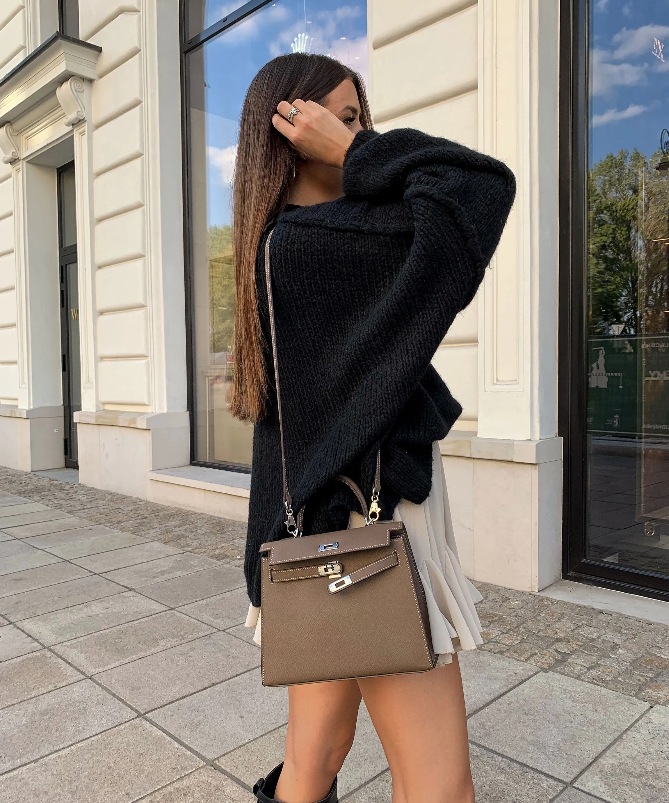 Oversize Strickjacke Jalsien Schwarz