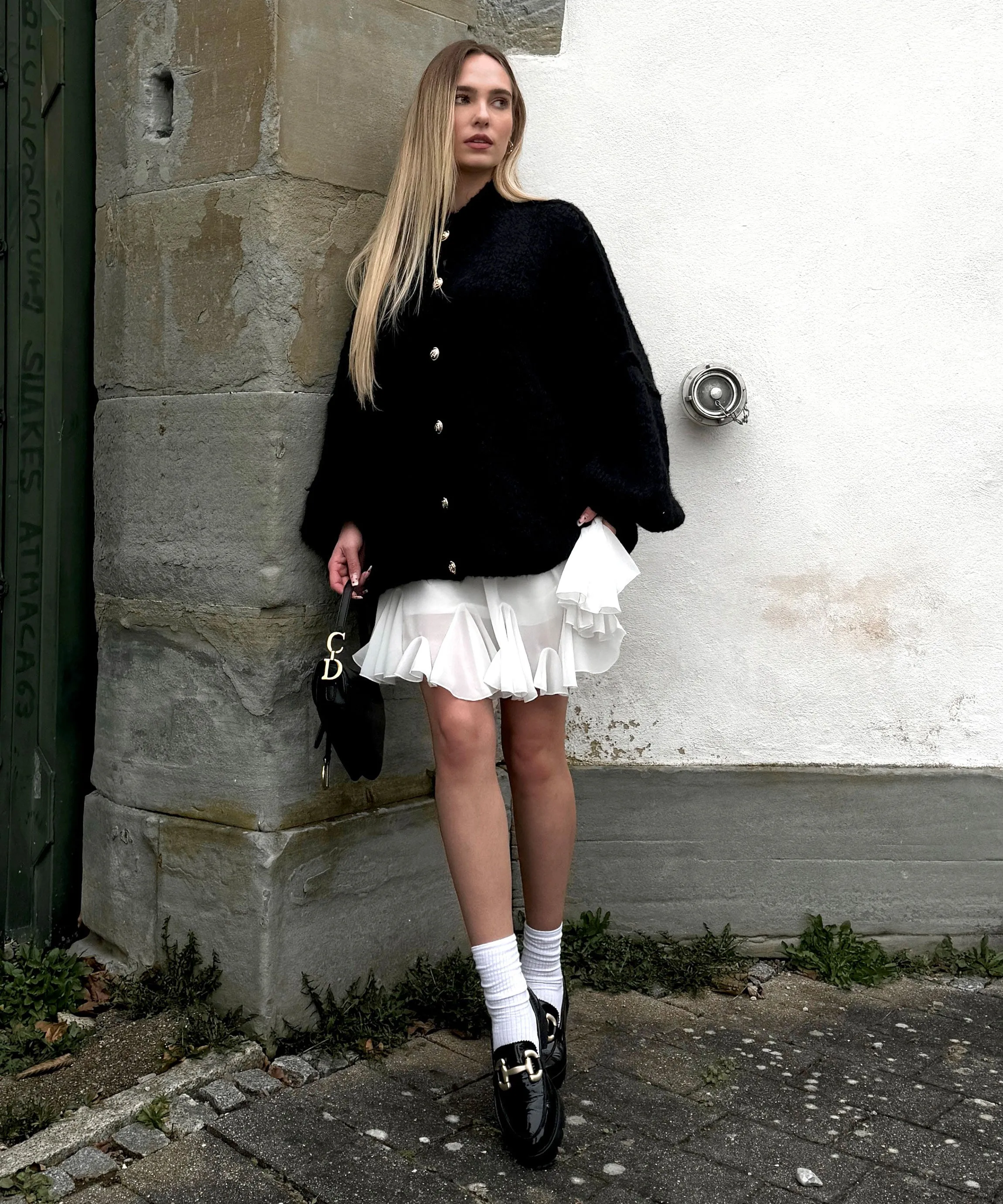 Oversize Strickjacke Jalsien Schwarz