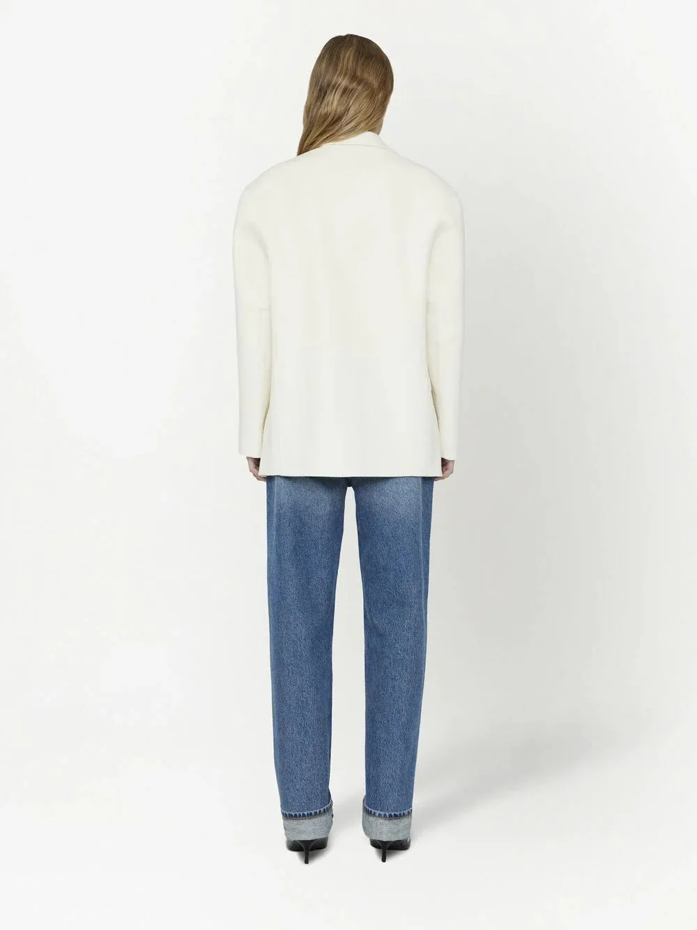 Oversized Cream Wool Jacket - XXS