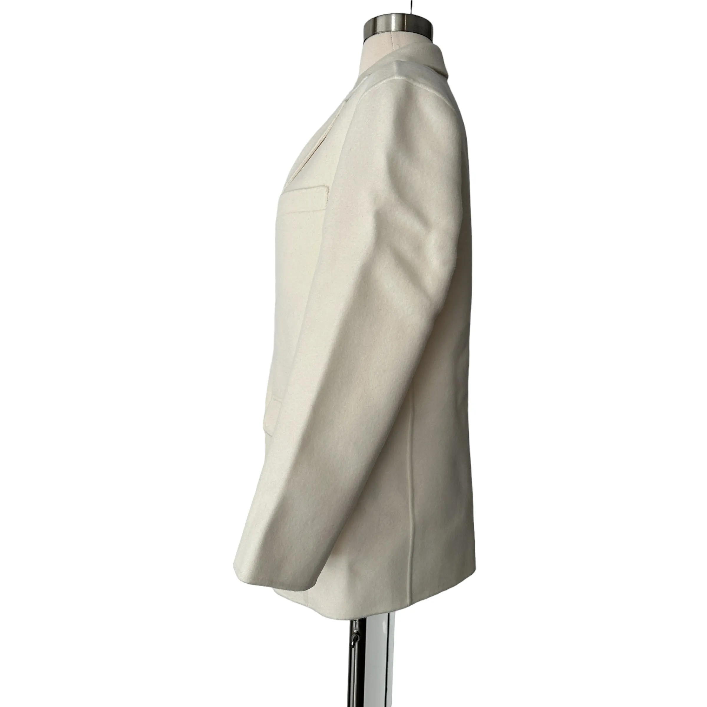 Oversized Cream Wool Jacket - XXS