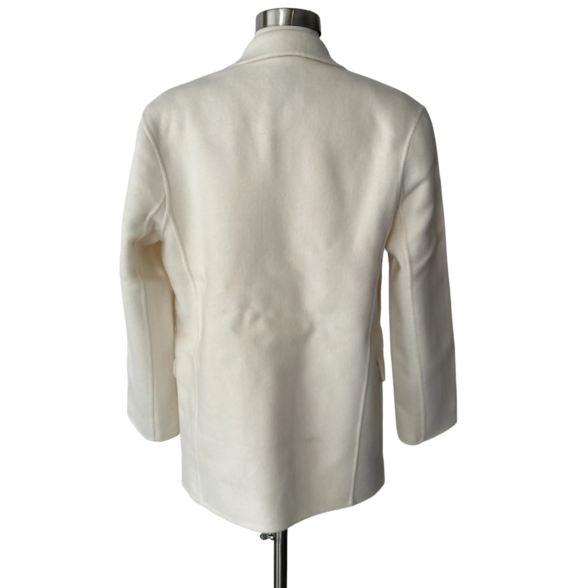 Oversized Cream Wool Jacket - XXS