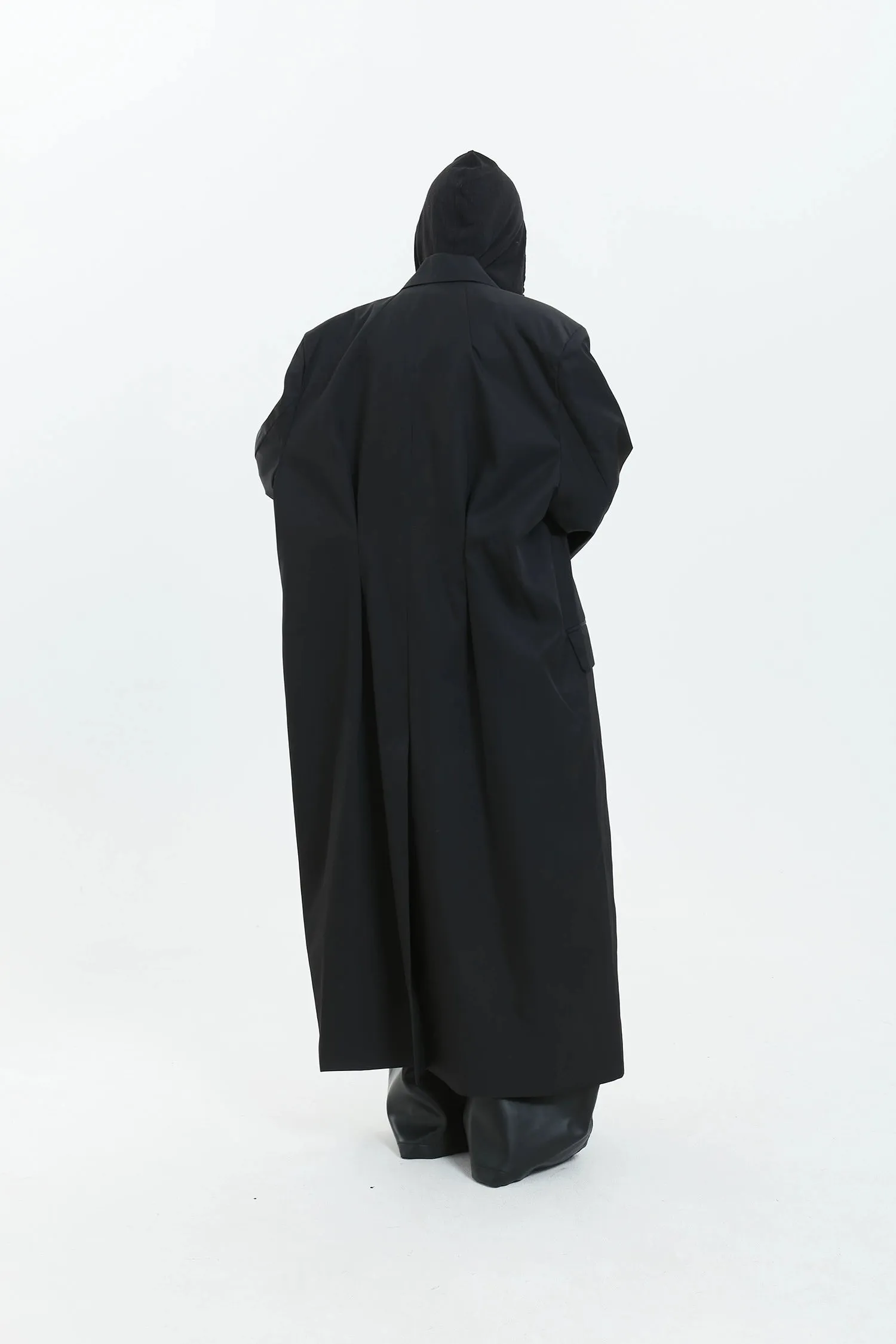Oversized Longline Suit Coat with Side Pocket Detail