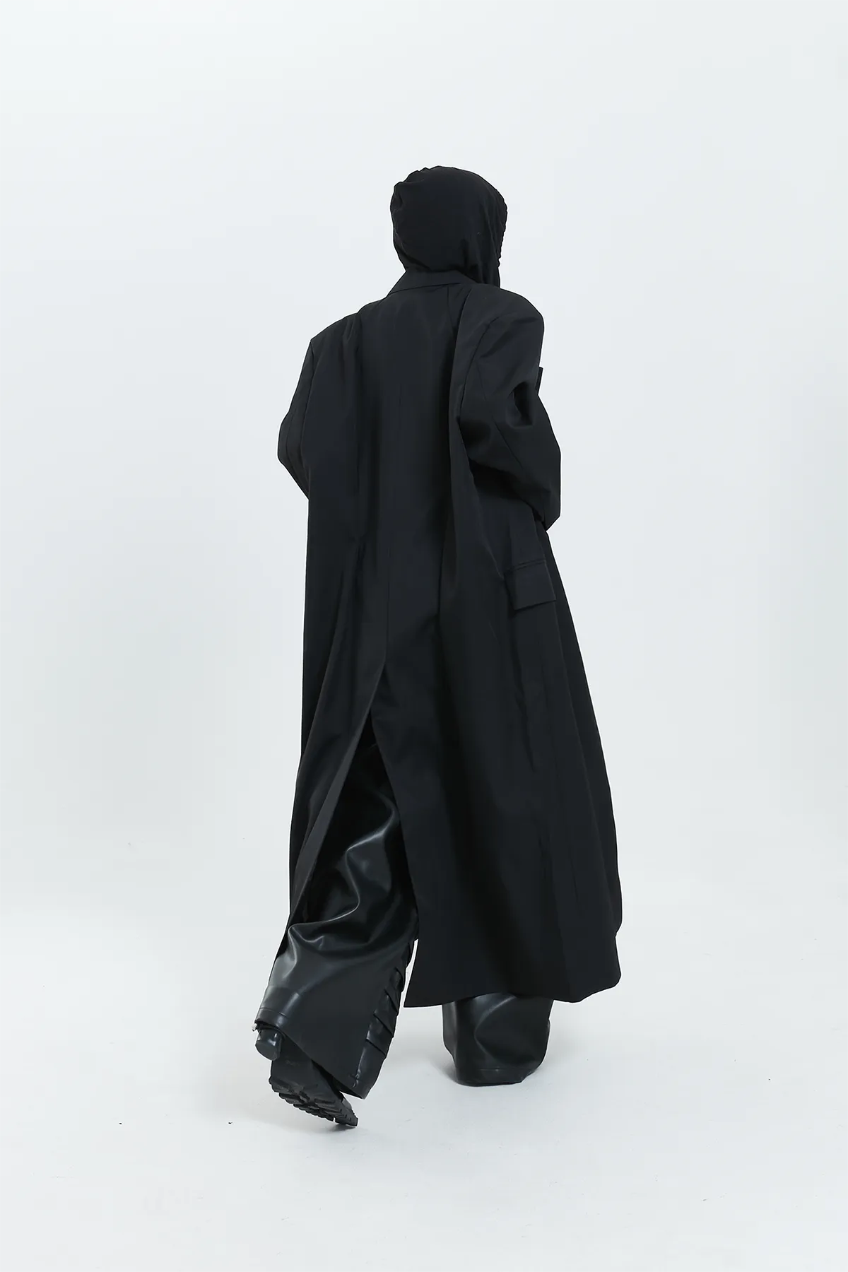 Oversized Longline Suit Coat with Side Pocket Detail