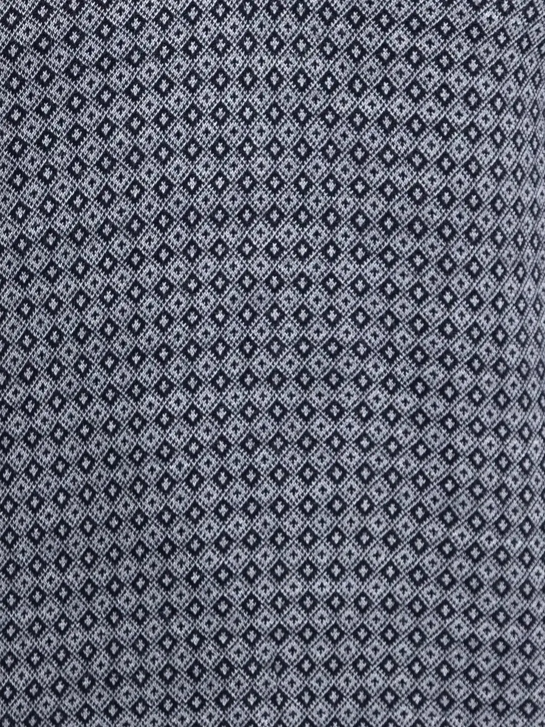 Parx Men Blue Jacquard Acrylic Full Sleeve V Neck Sweaters