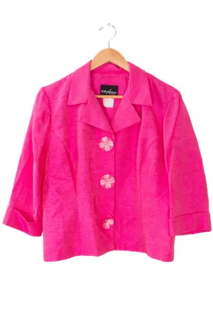Positivity Attitude 80s Pink Cropped Blazer