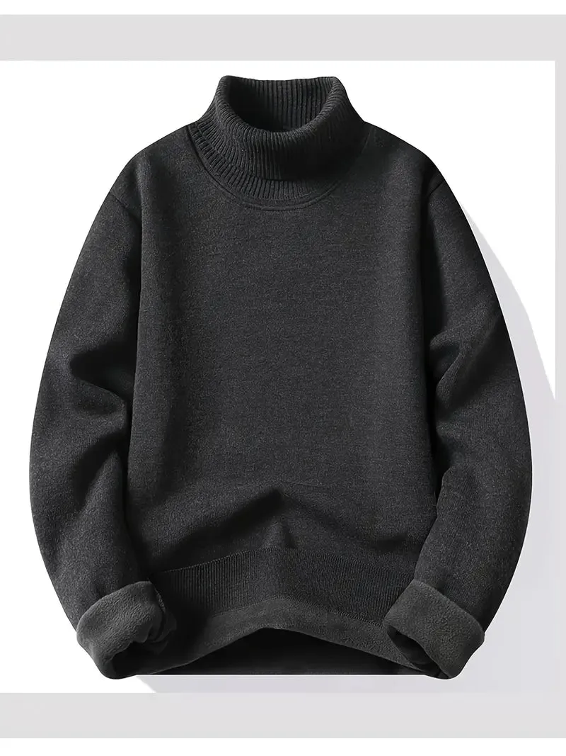 Pullover met schildpadhals voor heren - Met fleece gevoerd Warm