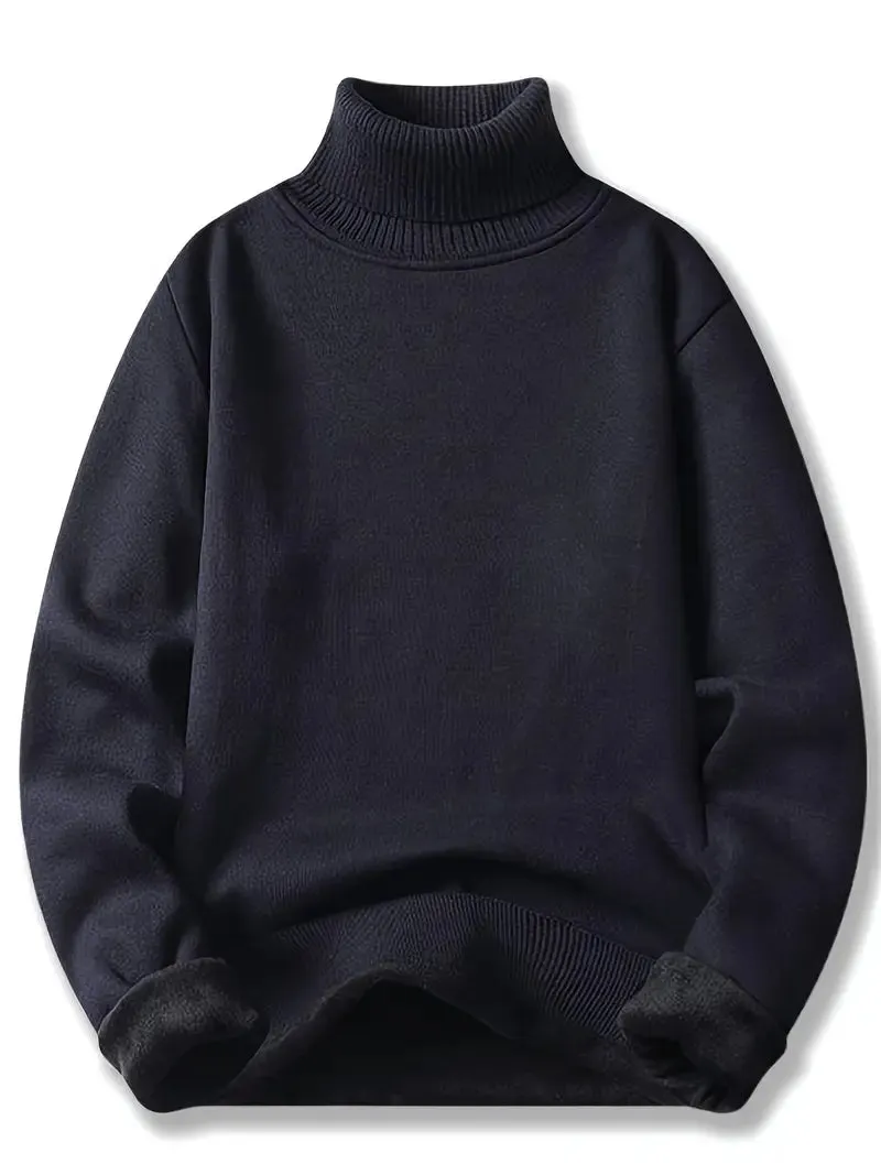 Pullover met schildpadhals voor heren - Met fleece gevoerd Warm