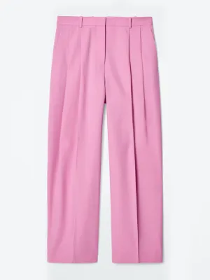 Relaxed twill wide-leg trousers
