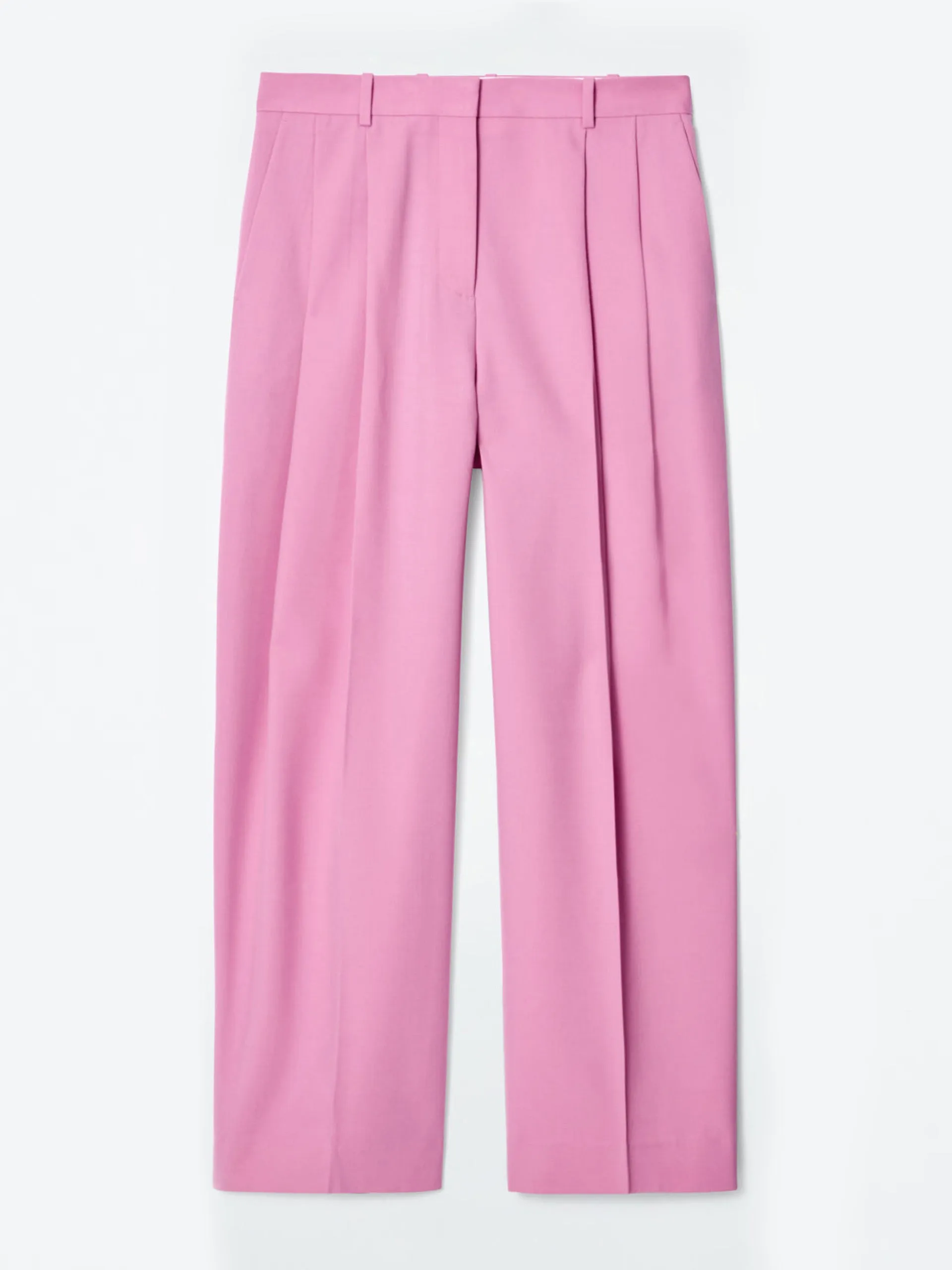 Relaxed twill wide-leg trousers