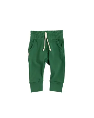 rib knit joggers CO - emerald