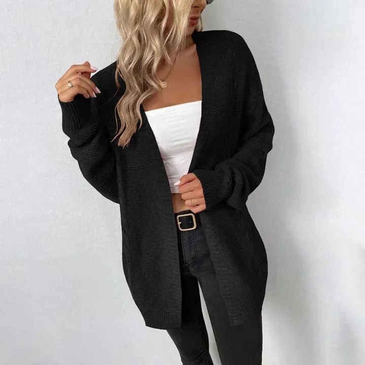 Rosafield Cardigan | Langer weicher Strickmantel mit Taschen für Damen