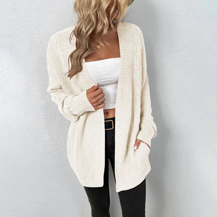 Rosafield Cardigan | Langer weicher Strickmantel mit Taschen für Damen