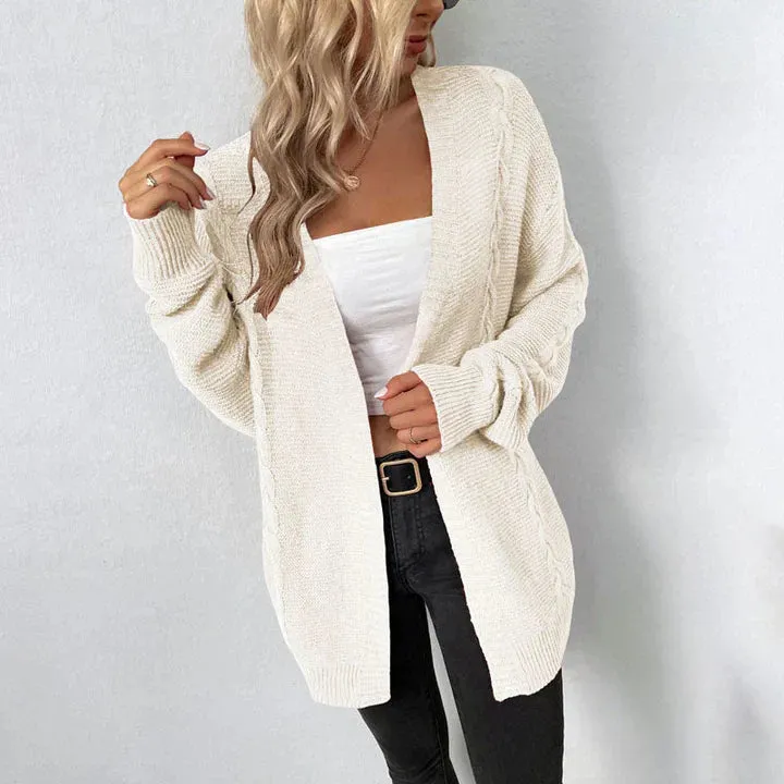 Rosafield Cardigan | Langer weicher Strickmantel mit Taschen für Damen