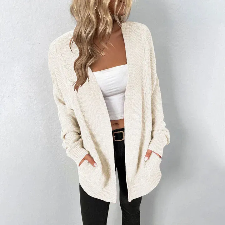 Rosafield Cardigan | Langer weicher Strickmantel mit Taschen für Damen