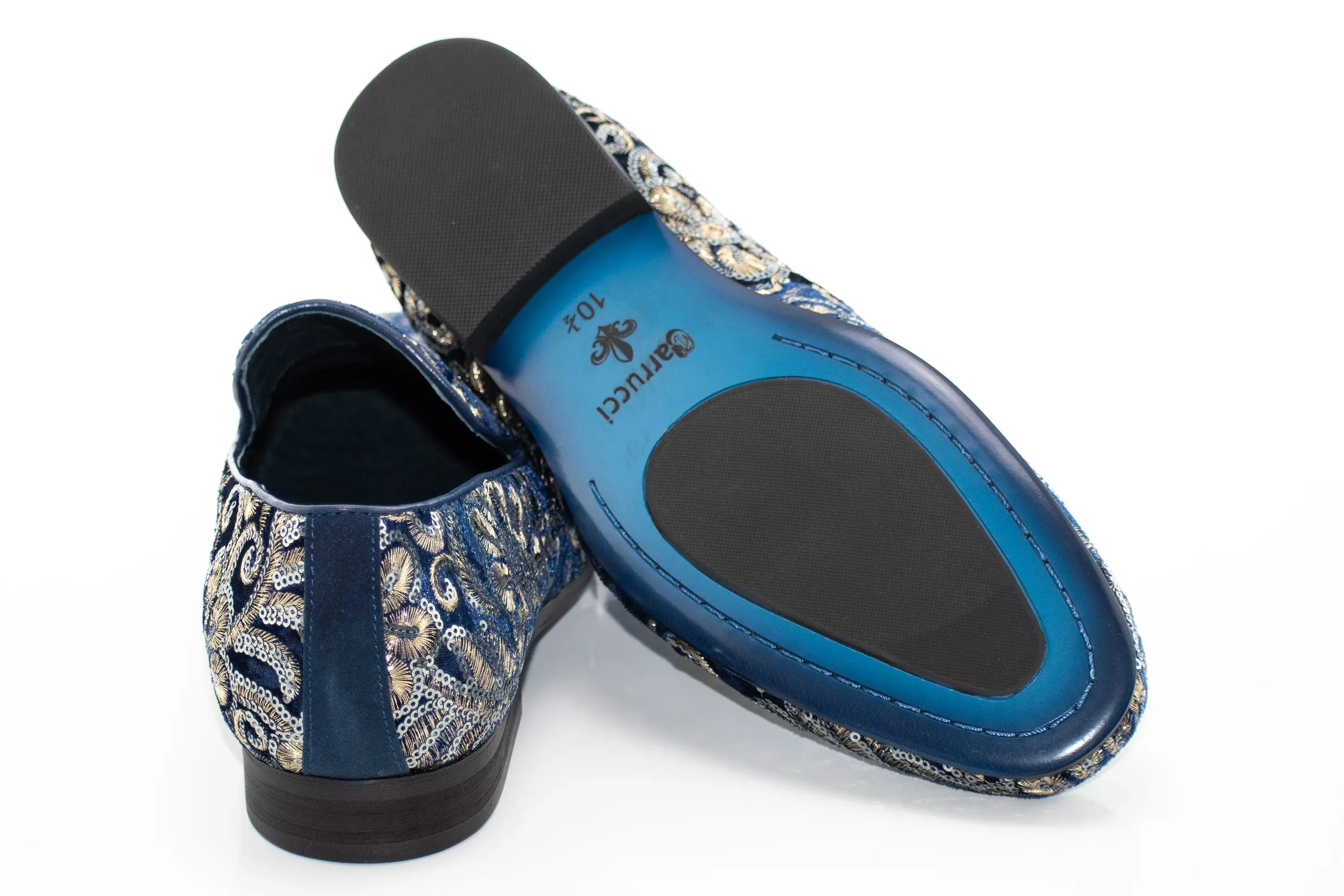 Rose Gold Hand-Embroidered Sequined Loafer