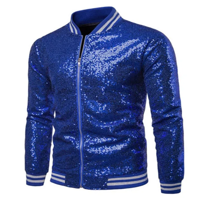 Sequins Gold Blazer Men Slim Fit