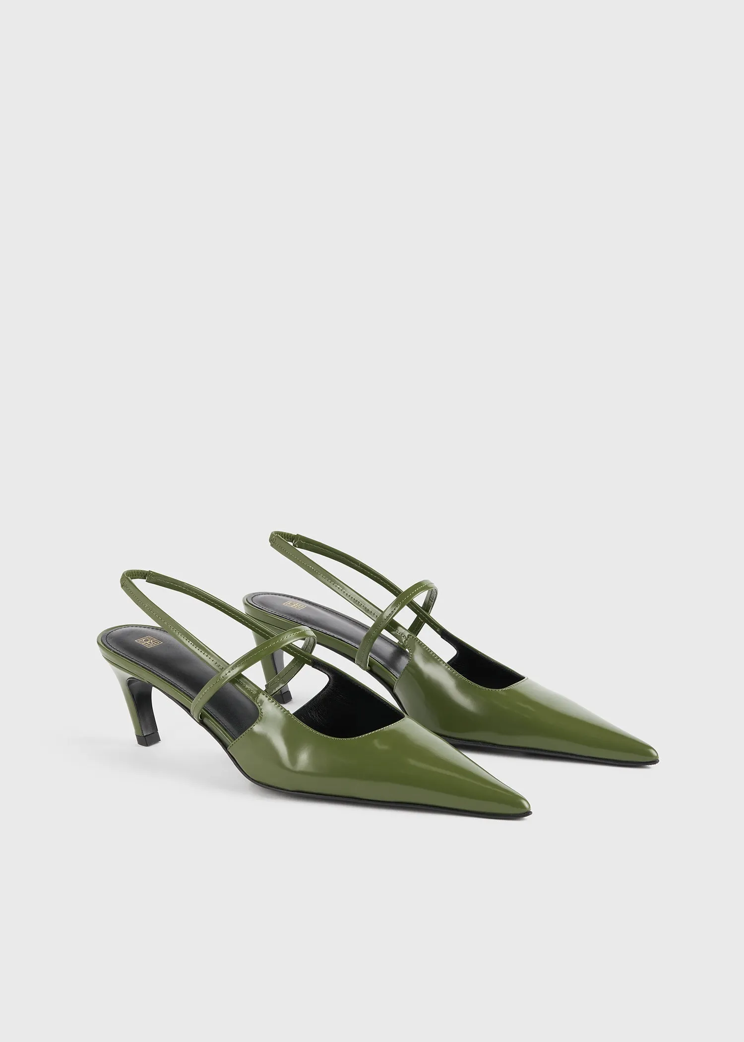 Sharp leather slingbacks laurel