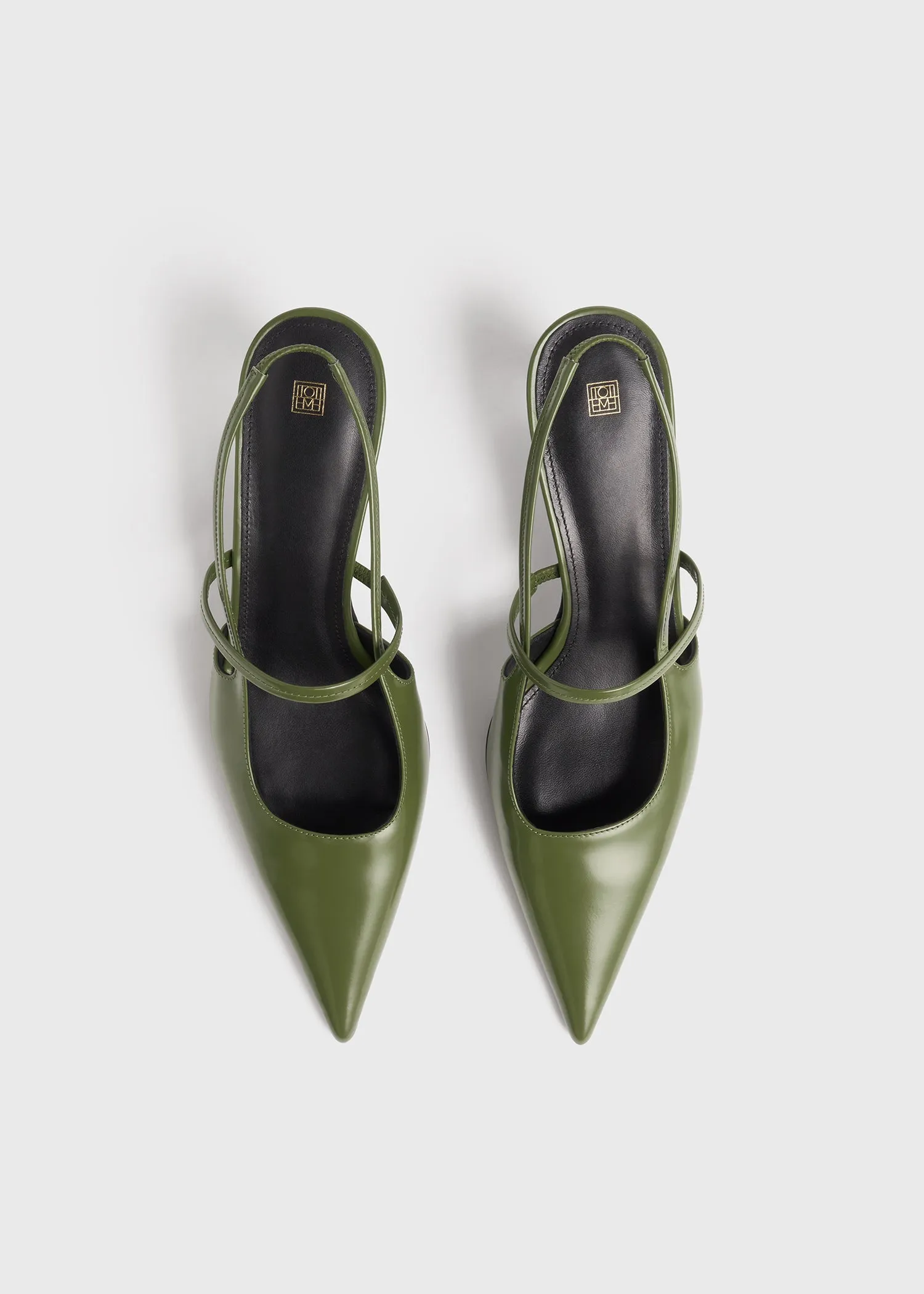 Sharp leather slingbacks laurel