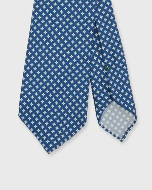 Silk Print Tie in Navy/Bone/Sky Pinwheel