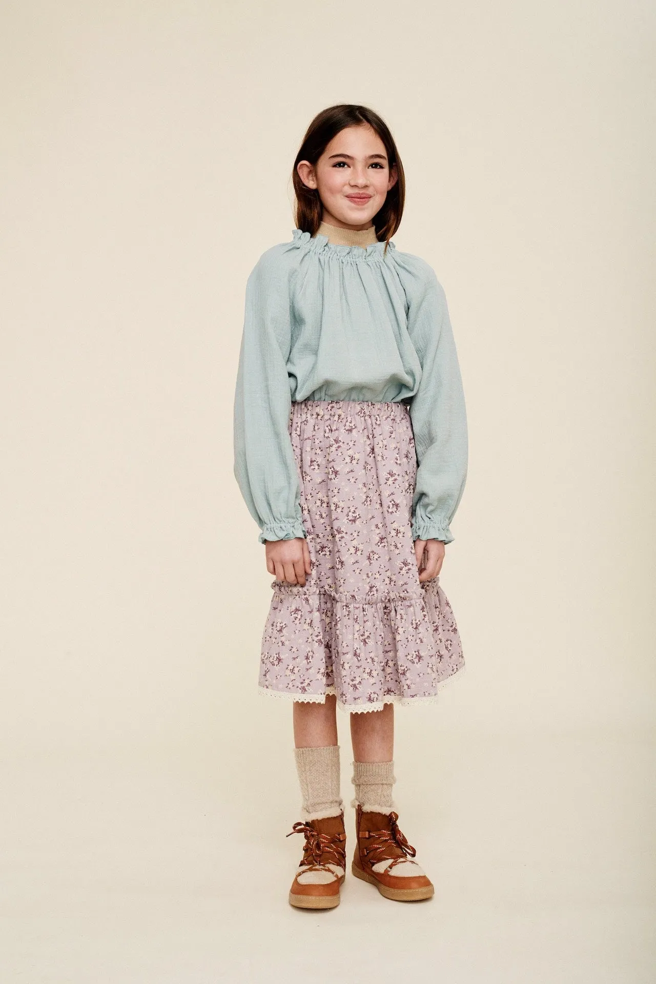 Skirt Katha Flower Lilac Floral