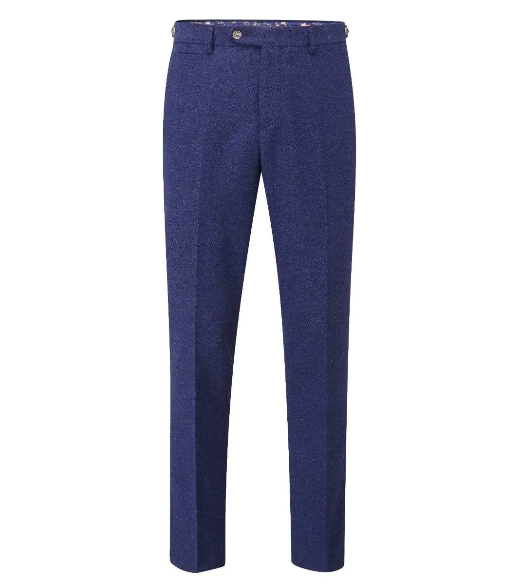 Skopes Jude Navy Herringbone Tweed Tappered Trousers