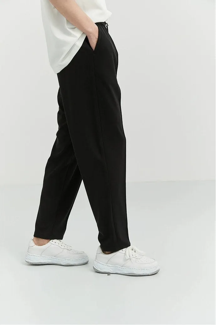 Slim Pleated Tapered Trousers with Pockets