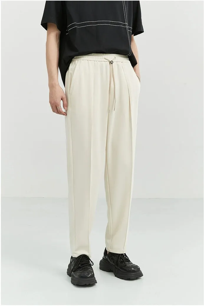 Slim Pleated Tapered Trousers with Pockets