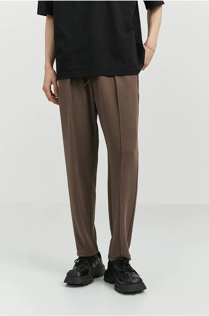 Slim Pleated Tapered Trousers with Pockets