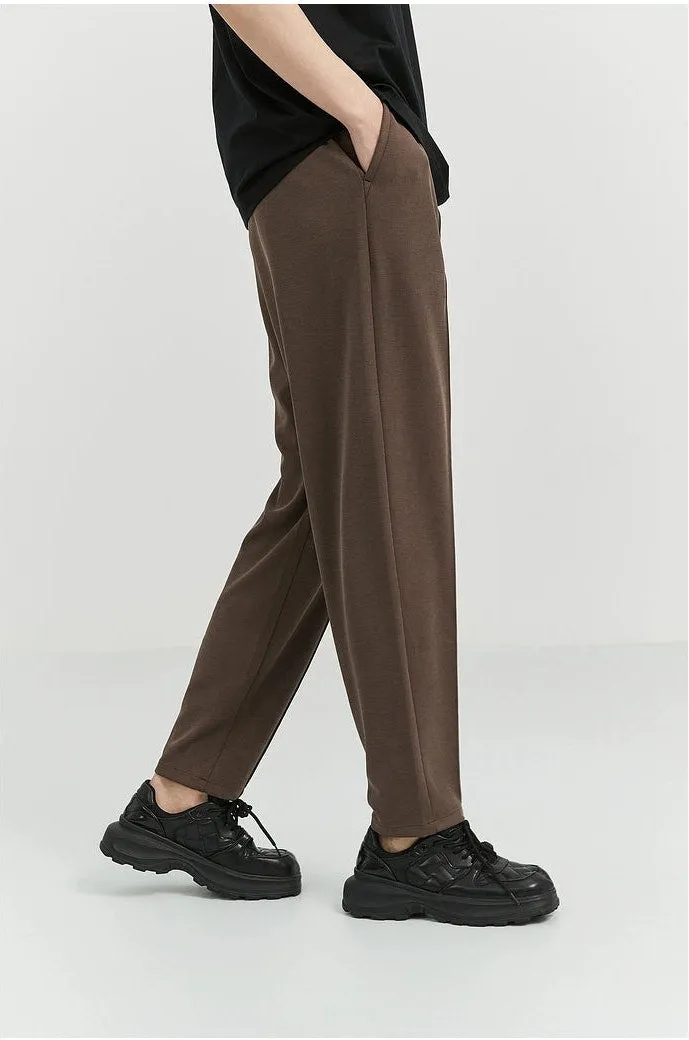Slim Pleated Tapered Trousers with Pockets