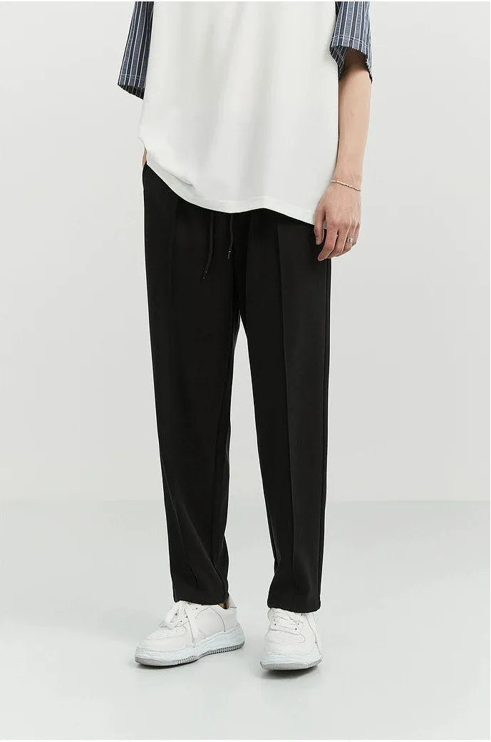 Slim Pleated Tapered Trousers with Pockets
