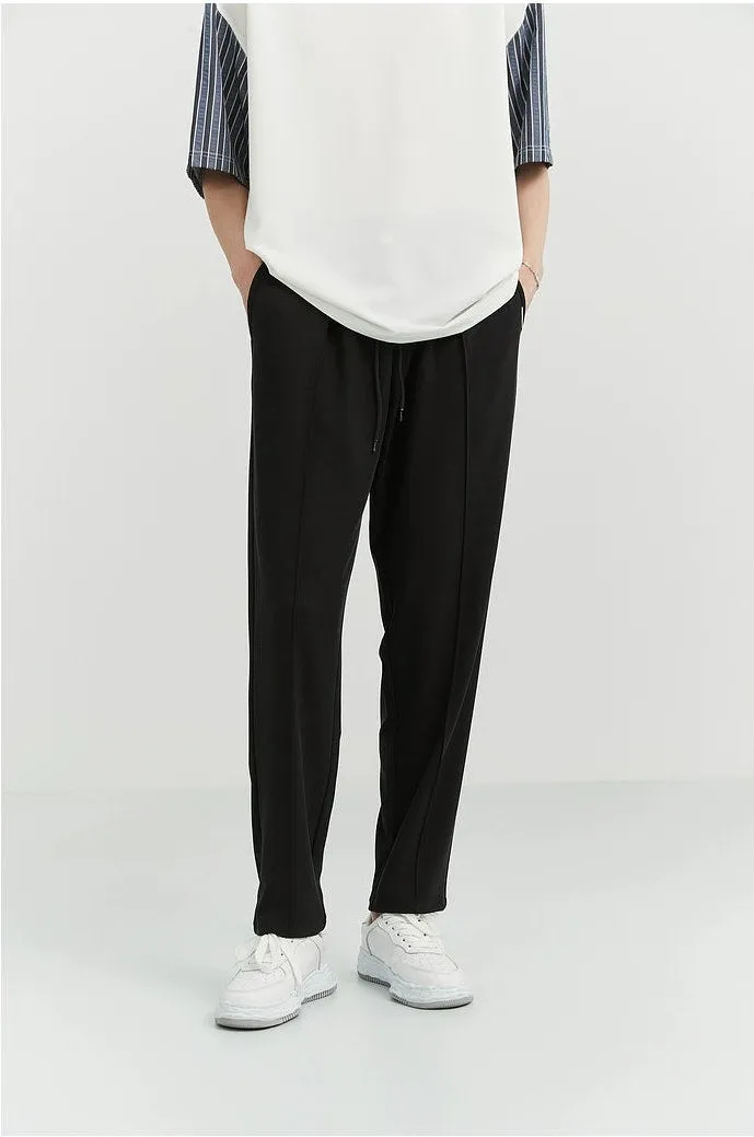 Slim Pleated Tapered Trousers with Pockets