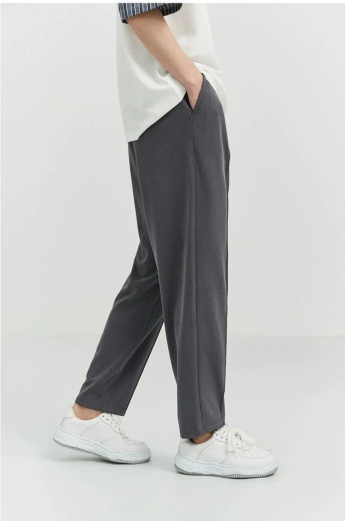 Slim Pleated Tapered Trousers with Pockets