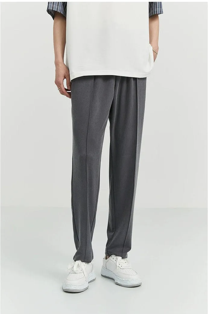 Slim Pleated Tapered Trousers with Pockets