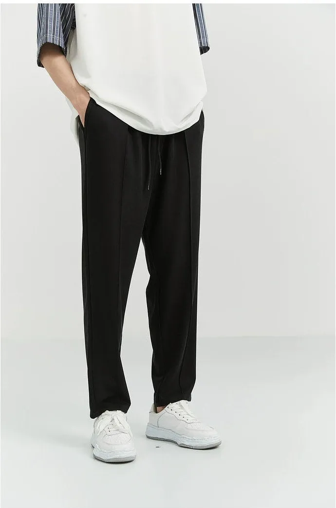 Slim Pleated Tapered Trousers with Pockets