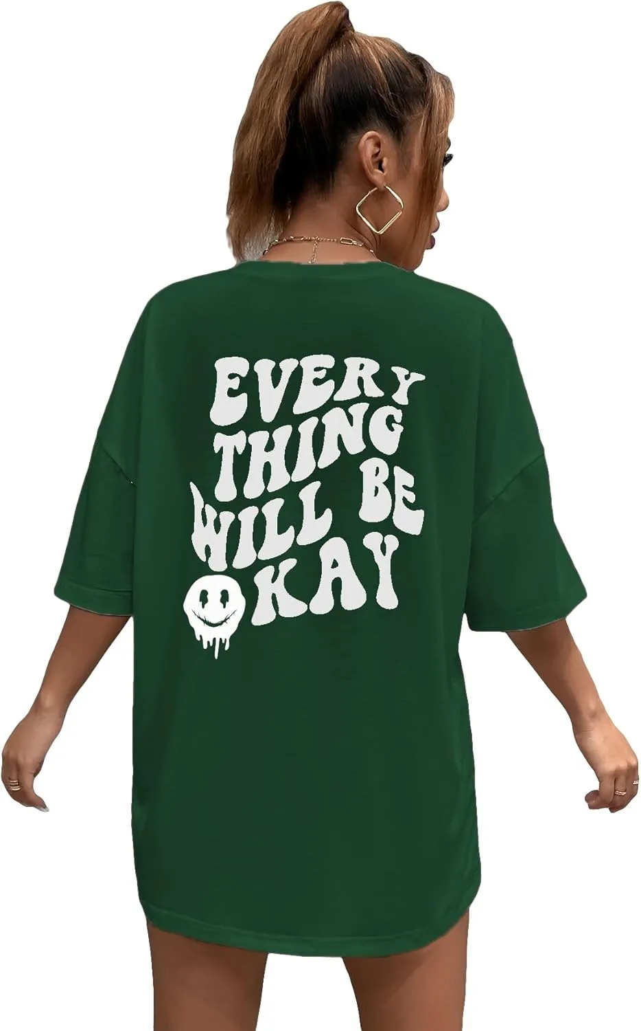 SOLY HUX Women's Oversized T Shirts Graphic Tees Letter Print Casual Trendy Summer Loose Tops