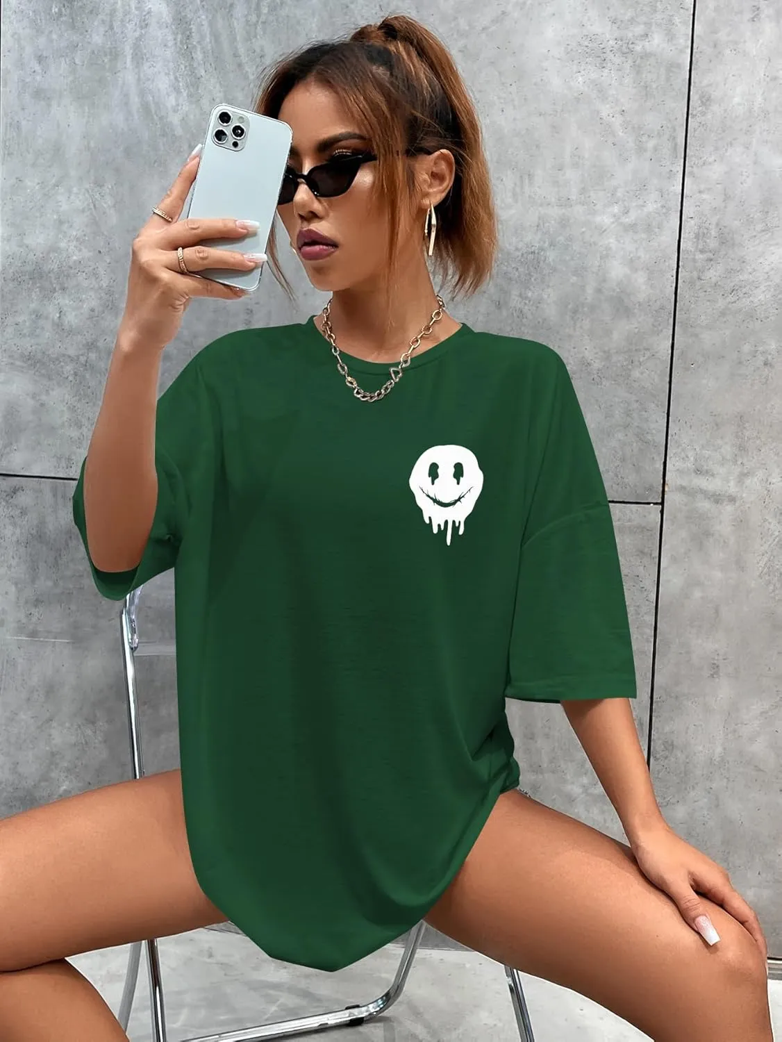SOLY HUX Women's Oversized T Shirts Graphic Tees Letter Print Casual Trendy Summer Loose Tops