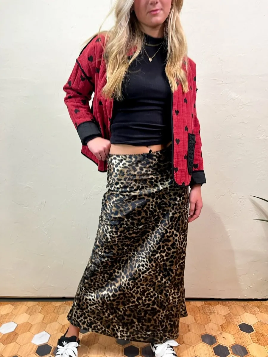 Street Chic Leopard Print Midi Skirt
