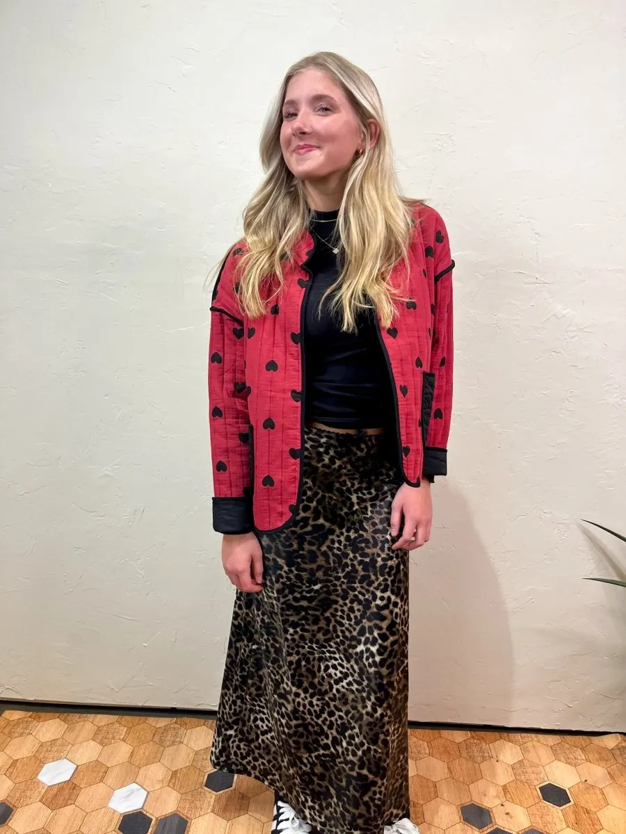 Street Chic Leopard Print Midi Skirt