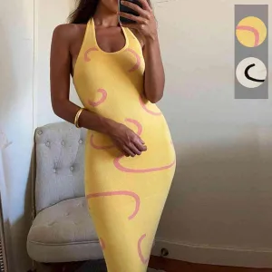 Summery Chic Halter Neck Bodycon Dress