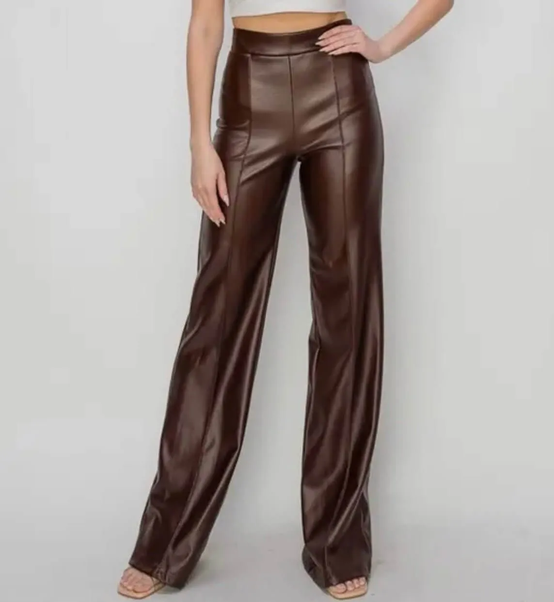 The Amelia Pants: High Waited Pleather Pants