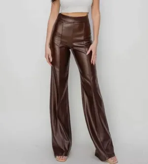 The Amelia Pants: High Waited Pleather Pants