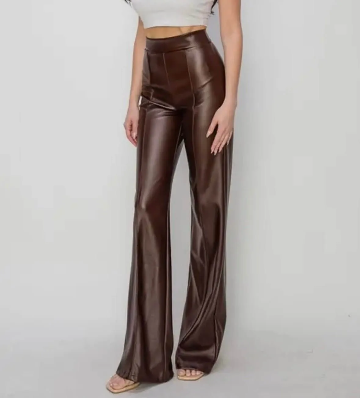 The Amelia Pants: High Waited Pleather Pants
