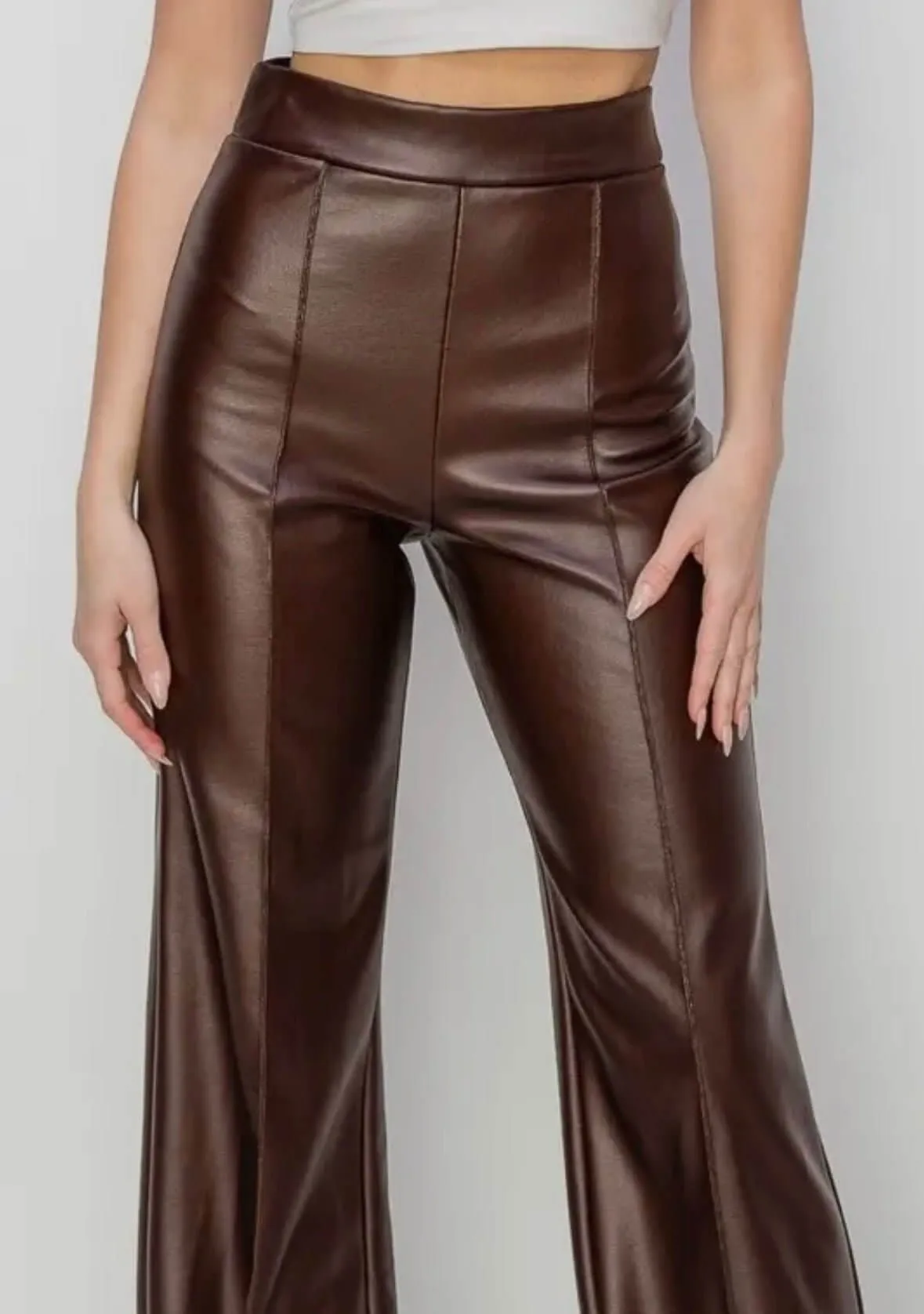 The Amelia Pants: High Waited Pleather Pants
