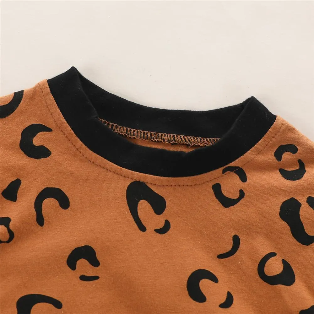 Toddler Girl Print Long Sleeve Top & Pants Wholesale Girls Boutique Clothing